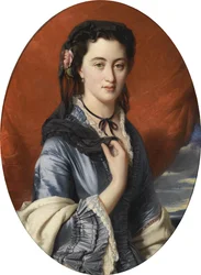 Retrato de una dama con rosas en el cabello